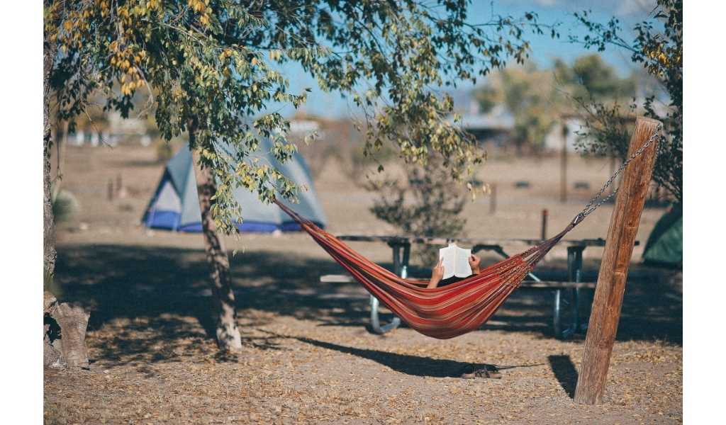 reading in a hammock