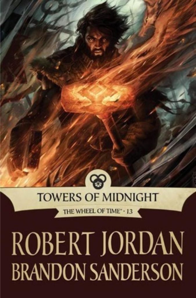 The Towers of Midnight, book 13 depicts Perrin forging his magical hammer