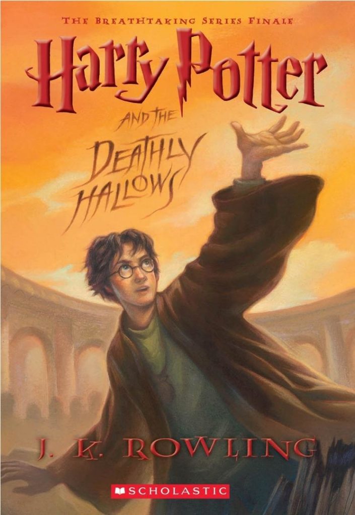 Harry Potter and the Deathly Hallows book cover. Number 3 in the Harry Potter books ranked.

